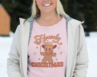 Howdy Christmas Cookie Sweatshirt, Retro Gingerbread Cookies Sweatshirt, Woman's Christmas Sweatshirt, Cute Christmas Cookies Sweatshirt,
