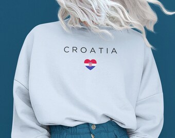 Hrvatska Sweatshirt, Croatia Crewneck, Croatia Shirt, Croatia Gift, Croatia Flag, Croatian Flag Pullover, Croatia Souvenir, Travel Sweater