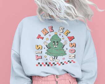 This The Season Retro Vintage Christmas Sweatshirt Gift For Her, Oversized Crewneck, Christmas Pullover Gift For Her, Cozy Winter Outfit