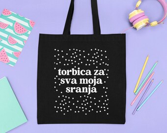 Torbica Za Sva Moja Sranja Funny Balkan Canvas Tote Bag Gift For Her, Croatian Handbag, Serbian Gift, Bosnian Purse, Balkan Humor Shopping