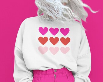 Retro Heart Valentines Sweatshirt, Women's Valentine Sweatshirt, Teacher Valentine Sweatshirt, Love Sweatshirt, Valentines Day Sweater,V-Day