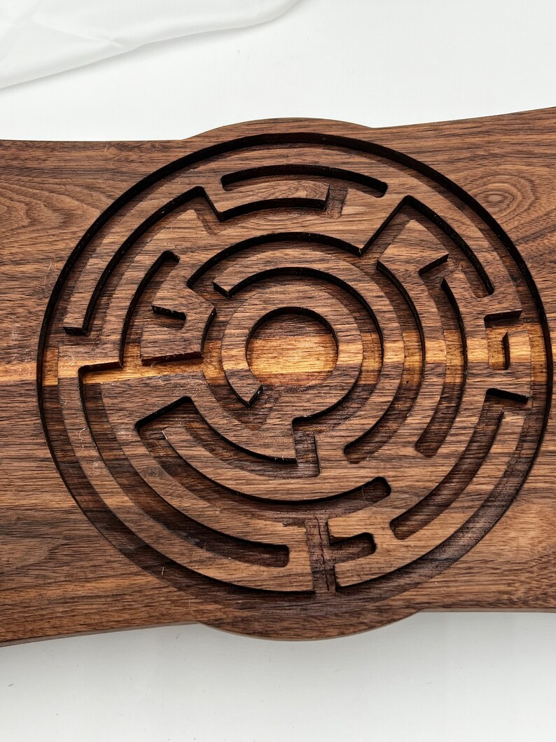 Handcrafted Wooden Balance Board Labyrinth Maze Design for Fitness
