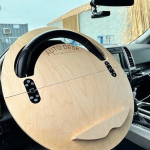 Storable Compact Steering Wheel Auto Desk Computer Platform Tray Table for Cars and Trucks