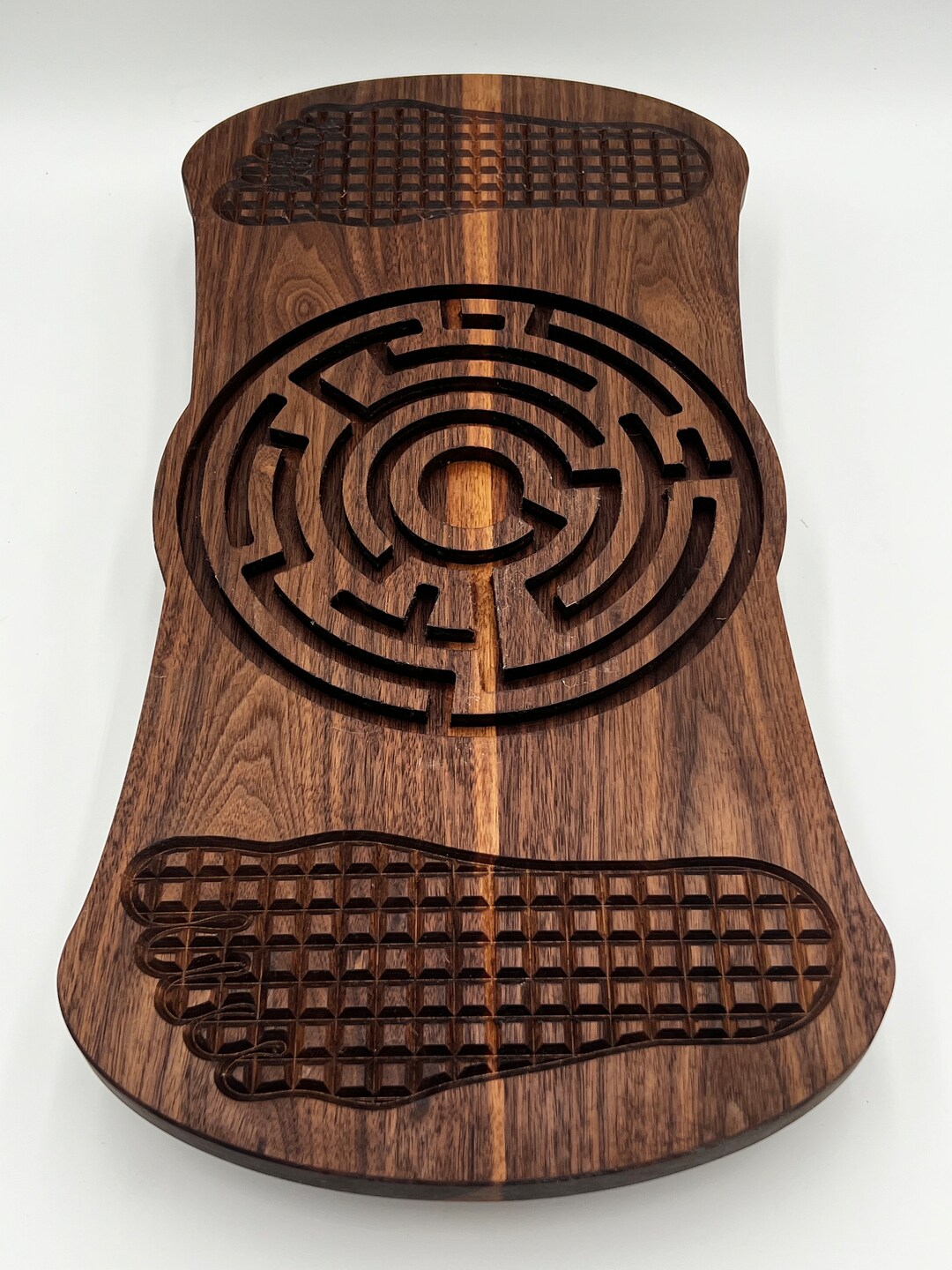 Handcrafted Wooden Balance Board Labyrinth Maze Design for Fitness
