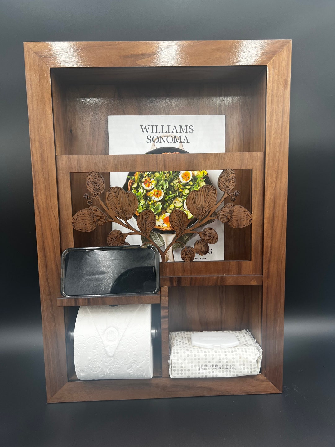 Recessed Toilet Paper Dispenser With Magazine Storage. One or Two