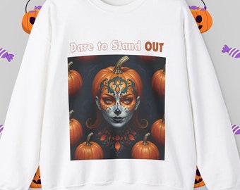 Human Pumpkin Sweatshirt, Halloween Pumpkin Shirt, Fall Cozy Unisex Sweatshirt, Spooky Pumpkin Sweatshirt, Unique Halloween Sweatshirt Gift