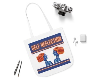 Canvas tote bag, Self-reflection, Fashionable tote bag, Going out tote bag, Stylish tote bag, Trendy bag, Tote High quality, accessory bag