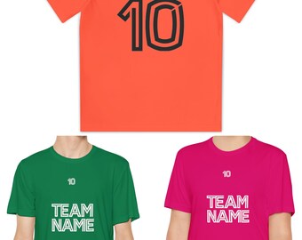 Custom Youth Team Shirts, Kids Sports Jersey, Personalized Number Tee, School Team Shirts, Group Order Shirts, Esports Kids Uniform