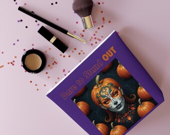 Halloween Cotton Bag, Halloween Makeup bag , Halloween Face Paint Cosmetics, Unique Halloween Makeup Bag, Halloween Accessories Makeup Bag