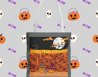 Halloween Treats Bag, Pumpkins Tote Bag, Bag For Treats, Halloween Candies Bag, Halloween Season Gift, Bag For Treats, Fall Shopping Bag