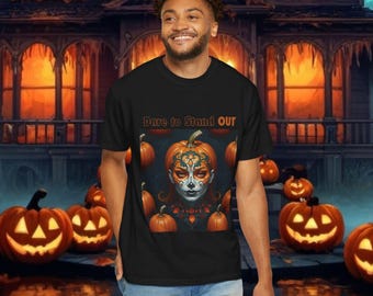 Pumpkin Shirt, Halloween Unisex T-shirt, Halloween Human pumpkin Shirt, Spooky Cotton Shirt, Halloween Unisex Cotton Shirt, Spooky Fashion