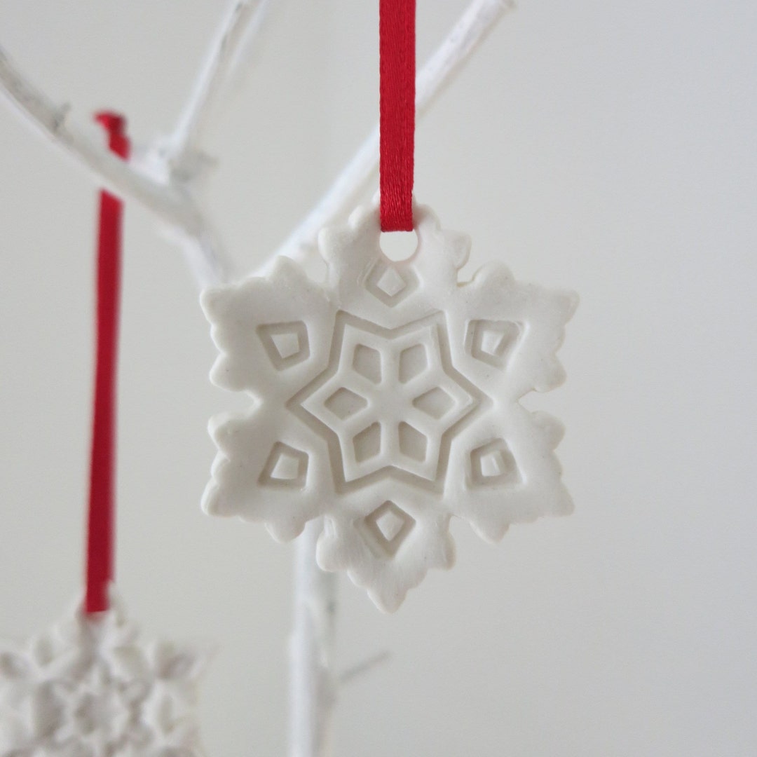 Eira Porcelain Snowflake Christmas Tree Decoration Etsy