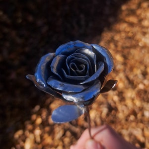metal rose, forever undying flower, hand welded everlasting steel rose