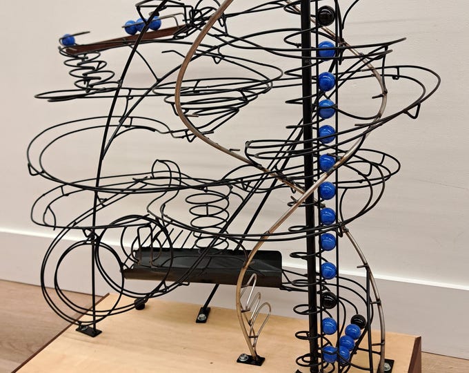 Gargantuous Automatic Marble Run, Hand Welded Kinetic Art Rolling Ball ...