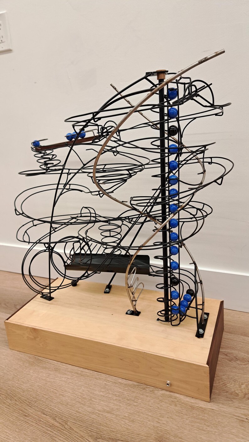 Gargantuous Automatic Marble Run, Hand Welded Kinetic Art Rolling Ball ...