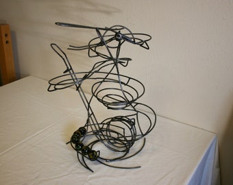 Hand welded metal Medium sized marble run, thick steel rolling ball sculpture with one inch marbles, kinetic art