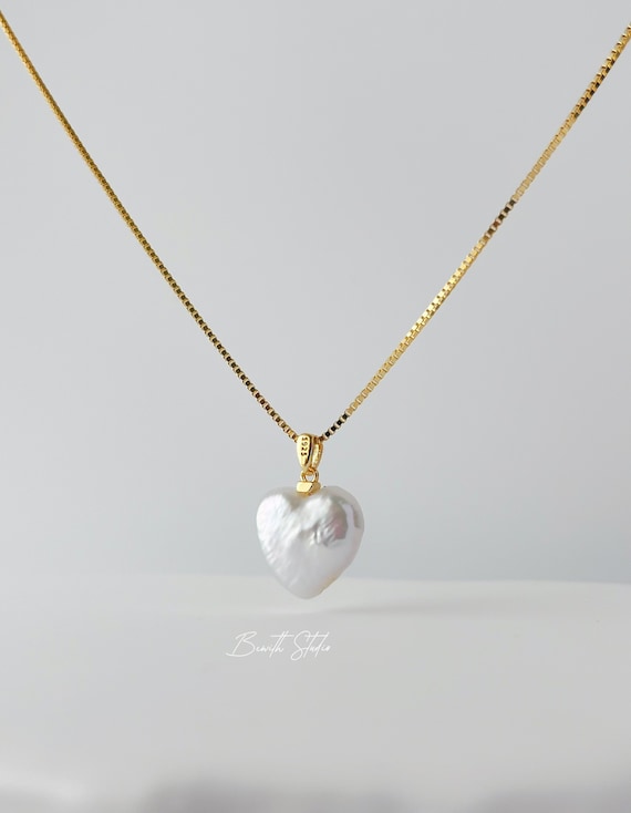 ネックレス・ペンダント [SENTIMENTS] NO.435 [SILVER] HEART PEARL NECKLACE Silver Heart Pearl Necklace, Pearl Necklace ,sterling Silver