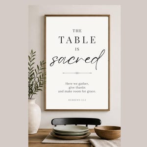Christian Kitchen Wall Art Dining Room Scripture Print Neutral Faith Home Decor Housewarming Gift Kitchen Bible Verse Printable