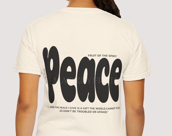Peace Fruit of the Spirit, DTG, Unisex Tee, Christian Shirt, Bible Verse Shirt, Faith Shirt for Women/Men, Gift for Friends