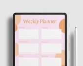 Weekly Planner, Trendy, Weekly Template, Organized