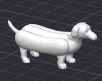 Weiner Dog Hot Dog STL 3D Printer File Dachshund