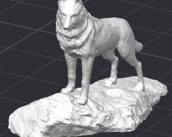 Wolf Husky Dog STL 3D Printer File Statue