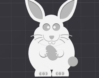 Easter Bunny Rabbit Egg STL 3D Printer File