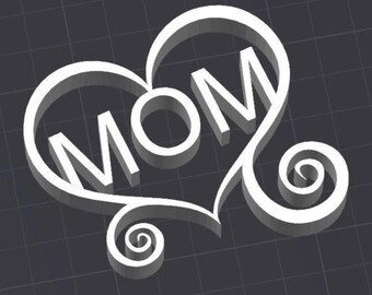 I love Mom Herz Muttertag STL 3D Drucker Datei