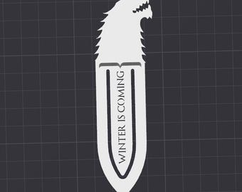 Direwolf Bookmark Wolf STL 3D Printer File GoT Stark