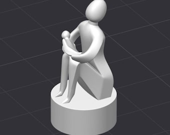 Fichier d'imprimante 3D Figurine maman et enfant Fête des Mères