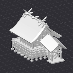 Japanese Shinto Shrine Building STL 3D Printer File Izumo