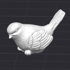 May include: White ceramic bird figurine with detailed feathers and a slightly tilted head.