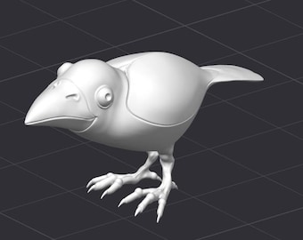 Black Bird Corvid Raven Crow STL 3D Printer File