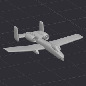 File STL per stampante 3D di un aereo militare A-10 Warthog Thunderbolt II