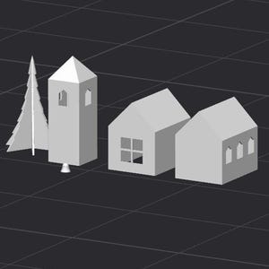 Christmas Town Village House  Church Bell Tower STL 3D Printer File
