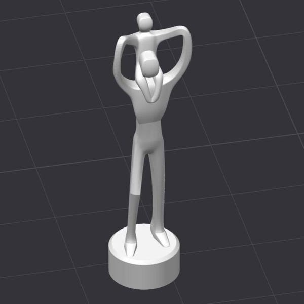 Rzeźba na Dzień Ojca Tata z Dzieckiem Plik STL Drukarka 3D
