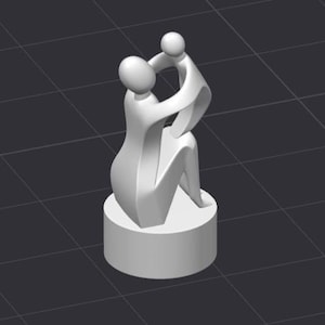 母の日の彫刻 ママと子供 STL 3D プリンターファイル