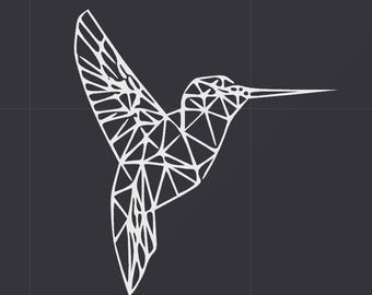 Humming Bird Stencil Wall Art STL 3D Printer File