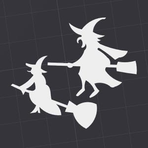 Witch on Broomstick Halloween Charm STL 3D Printer File