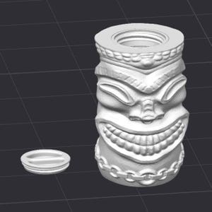 Tiki Container Stash Geocache Cache STL 3D Printer File