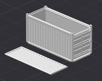 Shipping Container Stash Container Box Organizer STL 3D Printer File