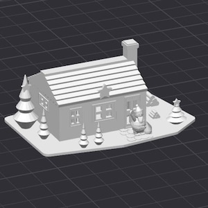 Christmas Village Town Decoration STL 3D Printer File