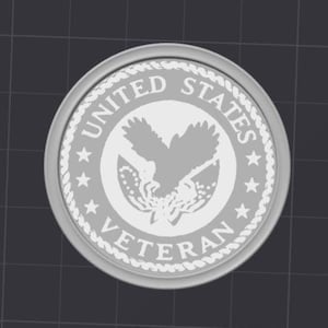 Military Veteran Coaster USA STL 3D Printer File