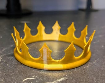 Gold Crown Decor 3D Printed Decoration Queen Princess Prince King Royalty Royal Gift Cake Topper Decor Unique Bridal Trophy