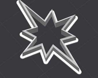 Star Starburst Cookie Cutter STL 3D Printer File