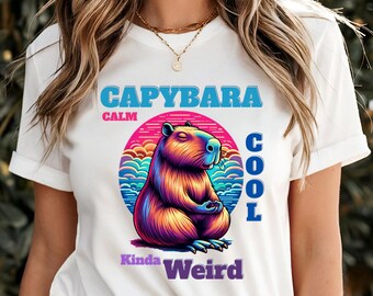 Funny Capybara T-Shirt, Calm Cool Kinda Weird, Animal Lover Gift