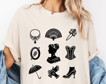 Regency Era Fashion Tee: Comfort Colors Vintage Style Shirt