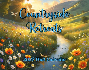 2027 Countryside Retreats Wall Calendar, Cottagecore Nature Lovers Gift, Art Organizer Planner