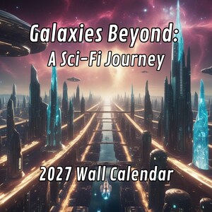 2027 Science Fiction Wall Calendar, Sci-Fi Journey Cosmic Art, Futurism Planner Organizer