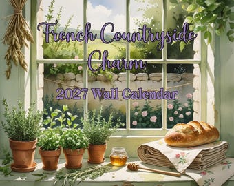 2027 French Countryside Charm Wall Calendar, Provence Cottagecore Planner Organizer, Nature Lover Gift